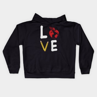 Love Teacher And Student Kids Hoodie